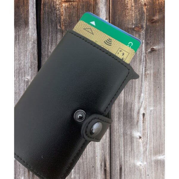 Portefeuille Barrière RFID Metal & Cuir PU Noir – Image 4