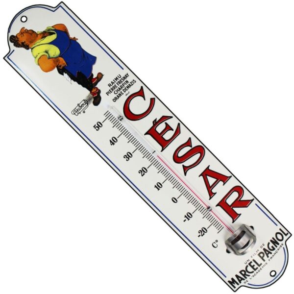 Thermomètre émaillé bombé 30 cm CESAR MARCEL PAGNOL