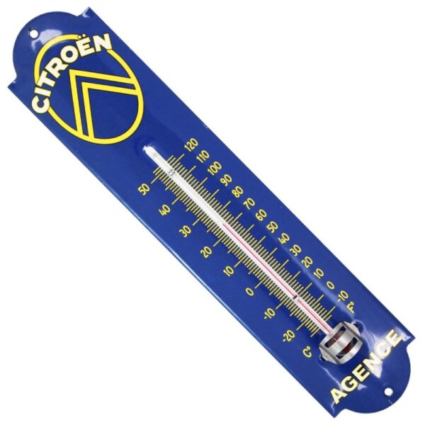 Thermomètre émaillé bombé hauteur 30cm : CITROËN AGENCE