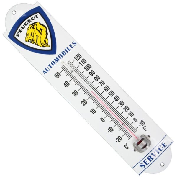 Thermomètre émaillé, bombé hauteur 30cm : PEUGEOT SERVICES