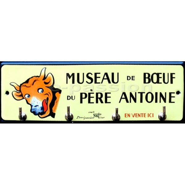 Accroche clés, torchons, etc.. émaillé : Museau de boeuf.