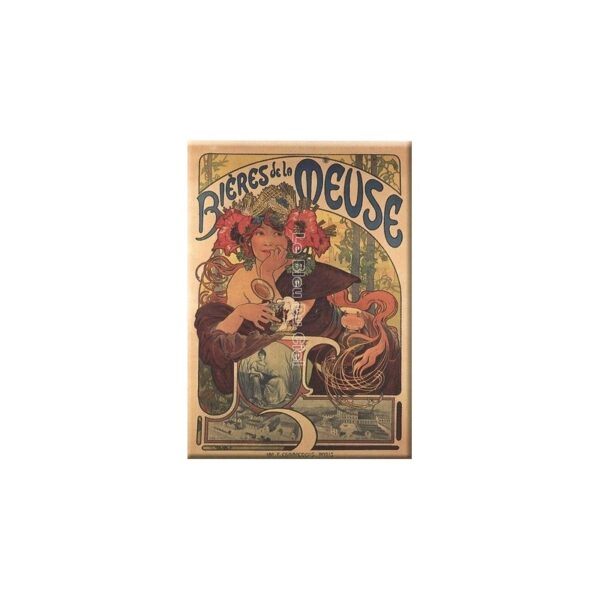 Décoration cuisine : Magnet tôle plat dimension 6x8cm BIERE de la MEUSE