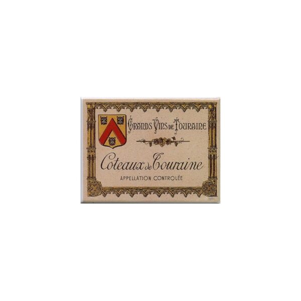 Décoration cuisine : Magnet tôle dimension 6x8cm plat : Grands Vins de Touraine