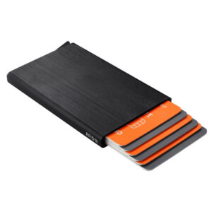 Porte cartes Barrière RFID Aluminium brossé noir