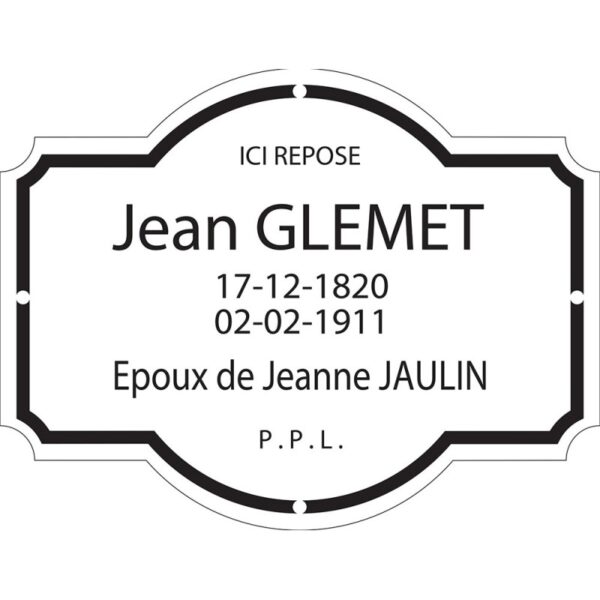 Plaque de rue émaillée découpée 26 x 20 cm.