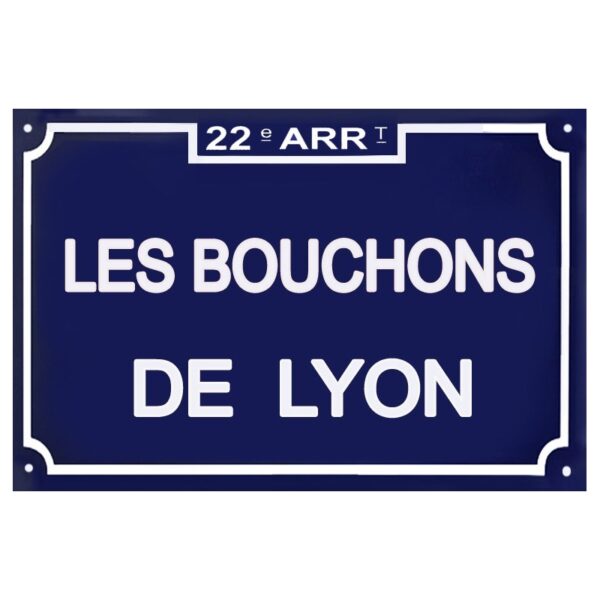 Plaque de Rue émaillée LYON 20x30cm .