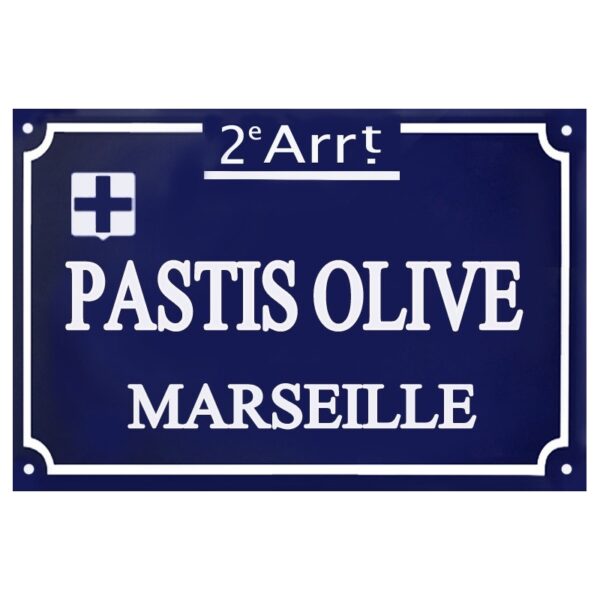 Plaque de Rue émaillée MARSEILLE 20 x 30 cm.