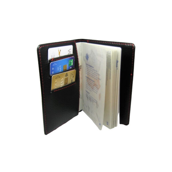 Protège-passeport Simili cuir noir – Image 2