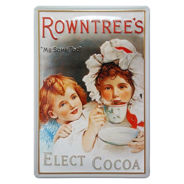 Plaque métal publicitaire 20x30cm bombée en relief : ROWNTREE'S