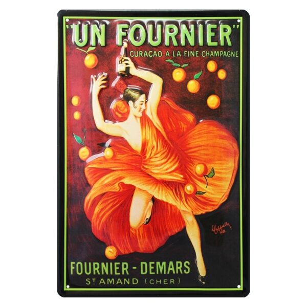 Plaque métal publicitaire 20x30cm bombée en relief : Apéritif Fournier Demars