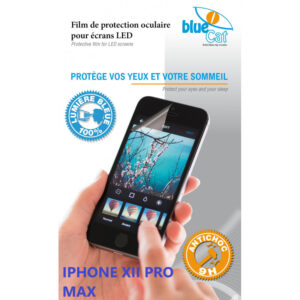 Protection verre trempé anti lumière bleue 100% Bluecat screen Premium pour iPhone XII PROMAX