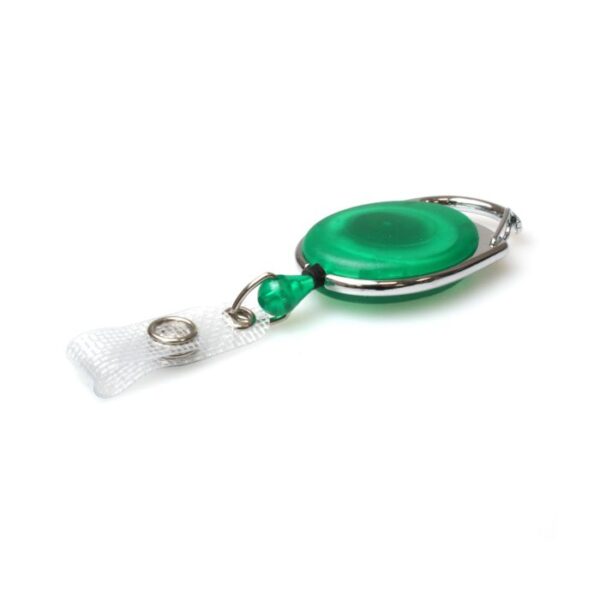 Porte-cartes mousqueton avec clip de sangle - Lot de 50 / vert transparent