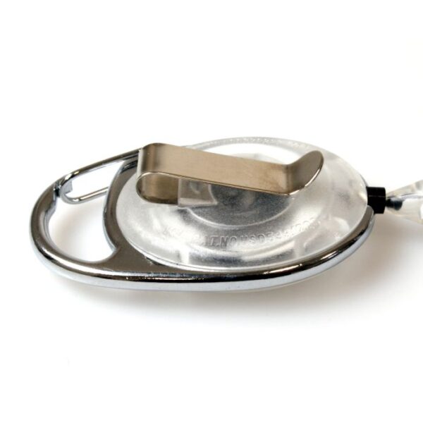 Mousqueton avec clip ceinture et porte-clés - Lot de 50 / blanc transparent
