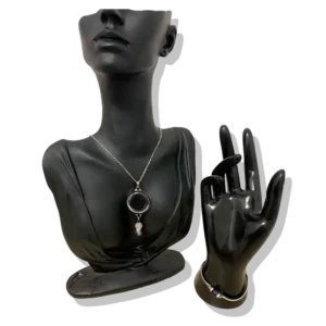 DUO PENDENTIF ANTI ONDE METAL ET PIERRE AMETHYSTE AVEC SON BRACELET ASSORTI