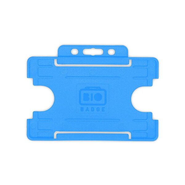 Porte-badges ouverts BioBadge, format paysage, lot de 100 / bleu ciel