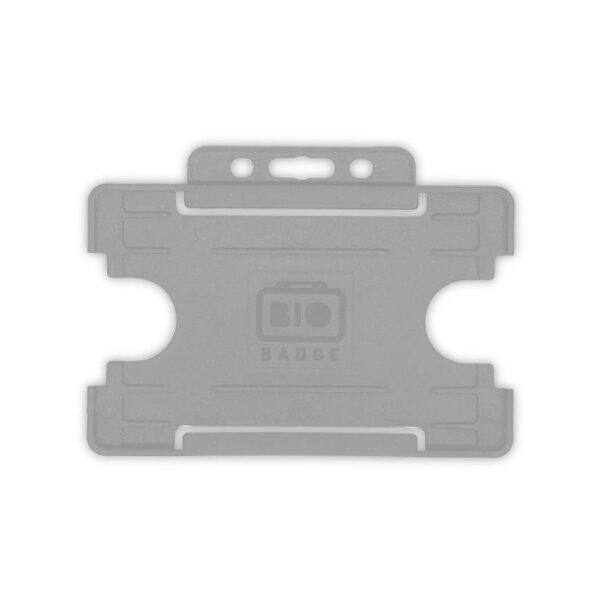 Porte-badges ouverts BioBadge, format paysage - Lot de 100 / gris