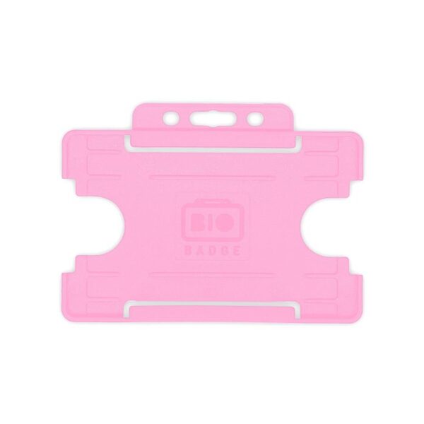 Porte-badges ouverts BioBadge, format paysage - Lot de 100 / rose