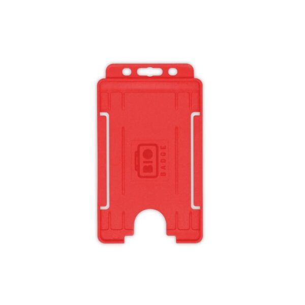 Porte-badges ouverts BioBadge, format portrait - Paquet de 100 / rouge