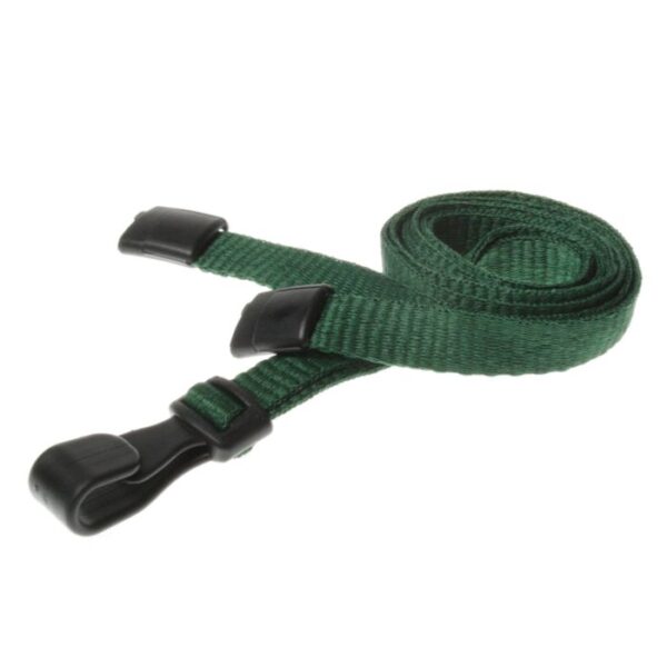 Cordons en rPET 10 mm avec clip en J en plastique - Paquet de 100 / dkl. vert
