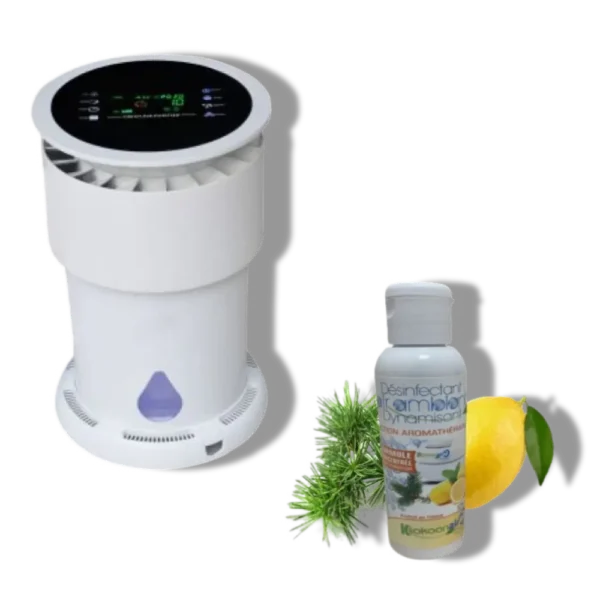 KIT COMPOSE D'UN PURIFICATEUR D'AIR MISTRAL 200M2 ET D'UN DESINFECTANT DYNAMISANT CONCENTRE 125ML