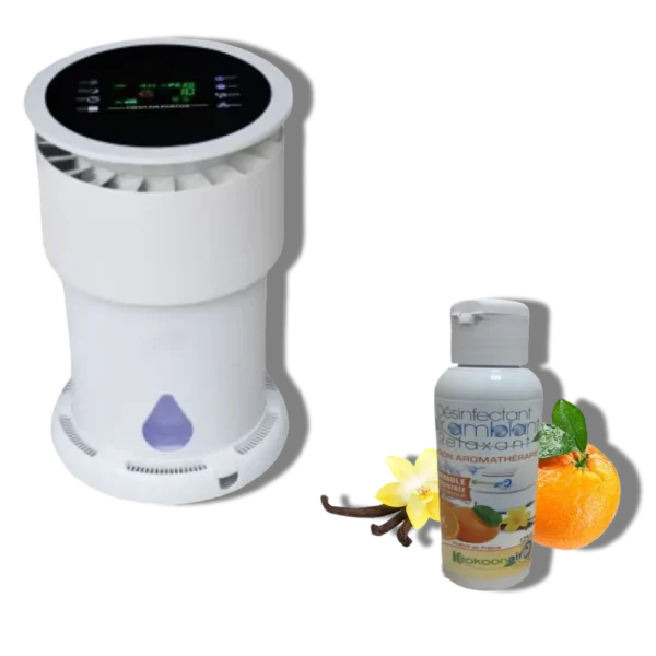 KIT COMPOSE D'UN PURIFICATEUR D'AIR MISTRAL 200M2 ET D'UN DESINFECTANT RELAXANT CONCENTRE 125ML