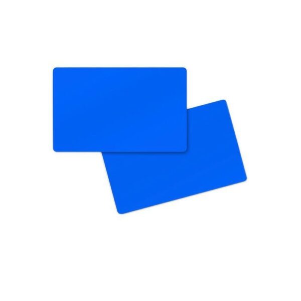 Carte PVC bleu mat teinté dans la masse 86 x 54 x 0,5 mm Agréé alimentaire (500)