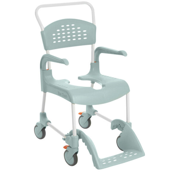 Chaise de douche à roulettes Clean - Blanc - 55 cm - 2 freins