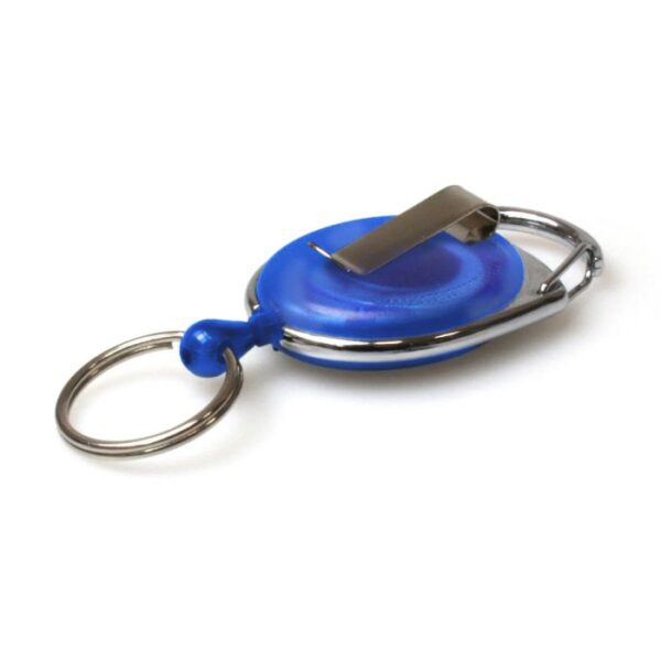 Mousqueton bleu avec clip ceinture et porte-clés - Lot de 50
