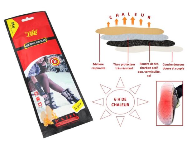 Semelles chauffantes  lot de 10 paires - 36/39