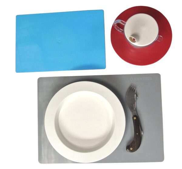 Set de repas antidérapant Ergo Plus spécial lave-vaisselle - Bleu - 29 x 19 cm