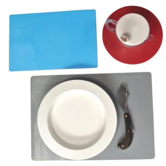 Set de repas antidérapant Ergo Plus spécial lave-vaisselle - Gris - 40 x 28 cm