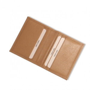 Porte cartes Barrière RFID 6 cartes & poche billets Cuir Crème