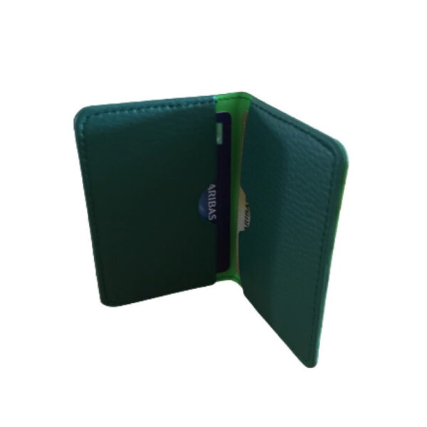 Protège-CB Simili cuir 2 /4 cartes vert anglais – Image 2