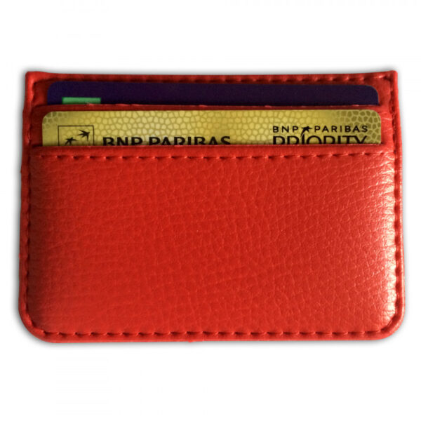 Protège-CB Simili cuir 4 cartes Rouge