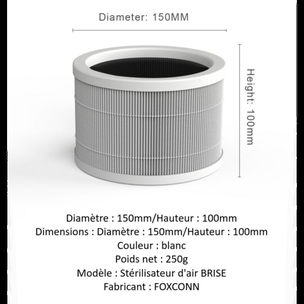 FILTRE HEPA H11 POUR PURIFICATEUR D'AIR BRISE – Image 5
