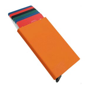 Porte cartes Barrière RFID Aluminium couleur - Orange