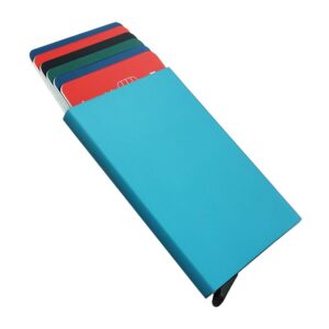 Porte cartes Barrière RFID Aluminium couleur - Bleu
