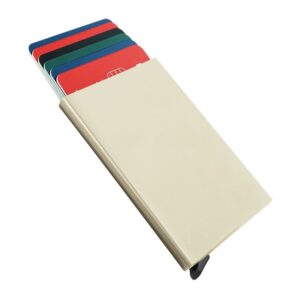 Porte cartes Barrière RFID Aluminium couleur - Crème