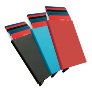 Porte cartes Barrière RFID Aluminium couleur - Rouge