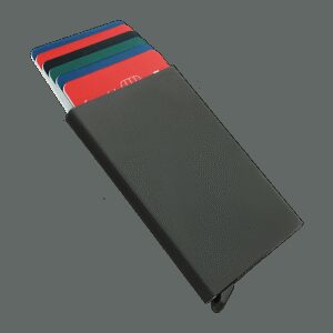 Porte cartes Barrière RFID Aluminium couleur - Noir