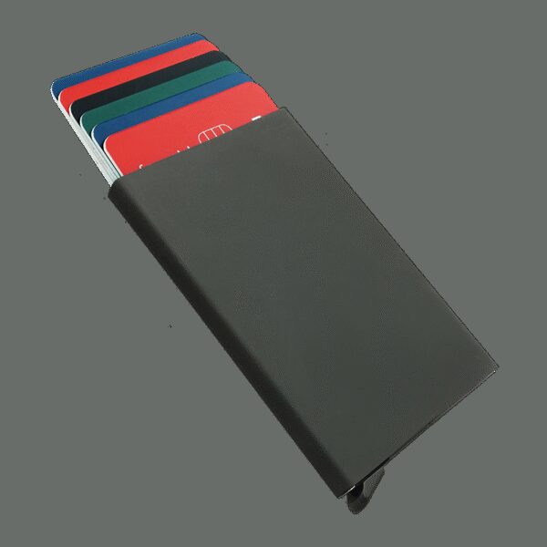 Porte cartes Barrière RFID Aluminium couleur - Noir