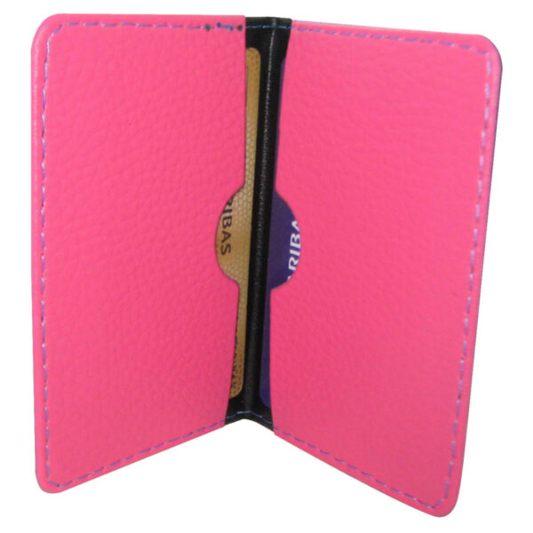 Protège-CB Simili cuir 2 cartes Rose – Image 2
