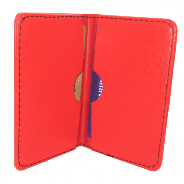 Protège-CB Simili cuir 2 cartes Rouge – Image 2