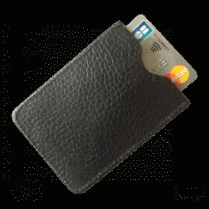 Protège CB Barrière RFID 1 carte Cuir Noir