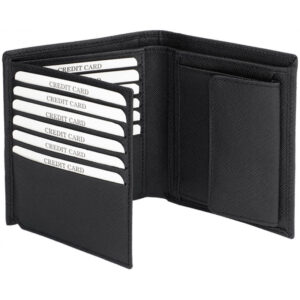 Portefeuille Barrière RFID 12 cartes Cuir Noir