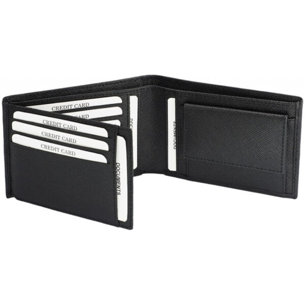 Portefeuille Barrière RFID 6 cartes Cuir Noir