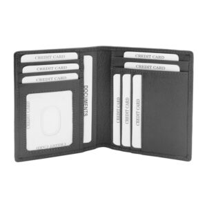 Portefeuille Barrière RFID 8 cartes Cuir Noir