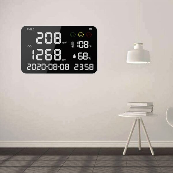 KAPM140 Analyseur de qualité de l'air mural Détection Infrarouge (NDIR) Horloge / Date / Fonction Wifi – Image 7