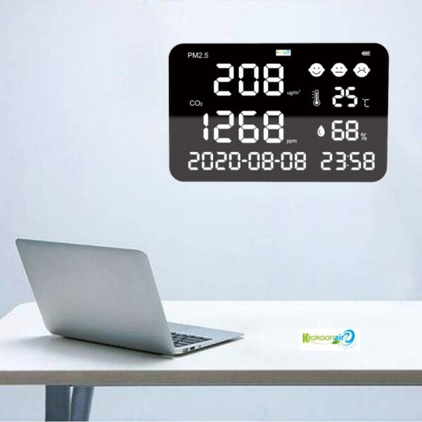 KAPM140 Analyseur de qualité de l'air mural Détection Infrarouge (NDIR) Horloge / Date / Fonction Wifi – Image 8
