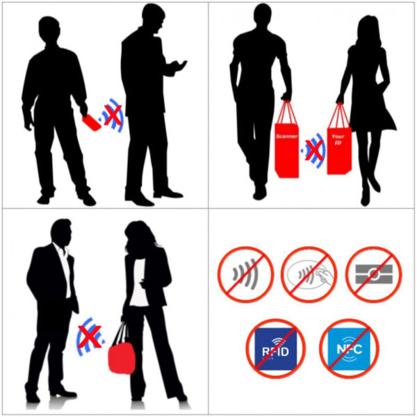 Présentoir de 16 Protège CB Barrière RFID en simili cuir 1 carte – Image 5